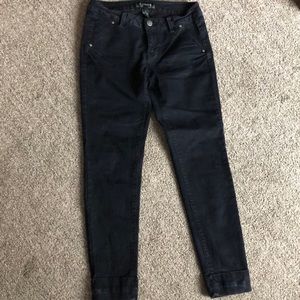 SOLD.  Black skinny cuffed D jeans